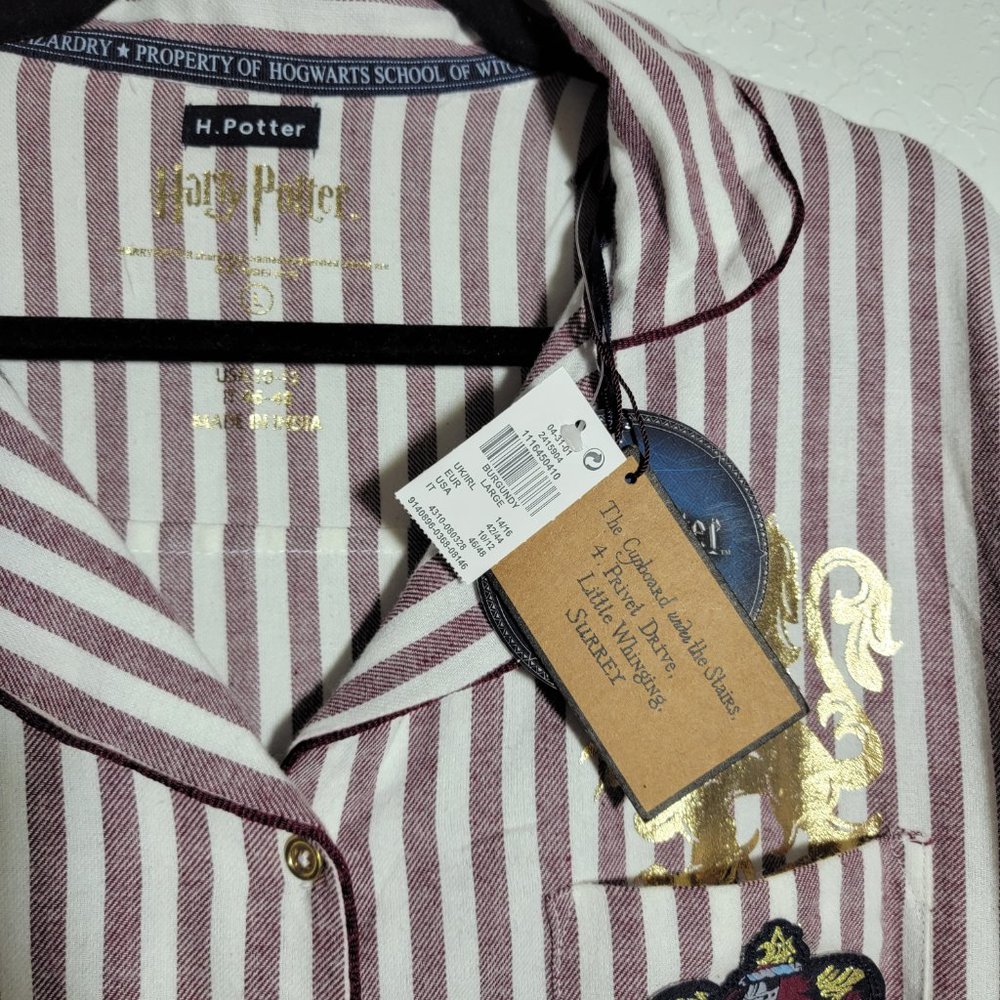 Harry Potter Gryffindor Sleepshirt UK Primark Red White Pajamas Hogwarts Cotton - Picture 5 of 9